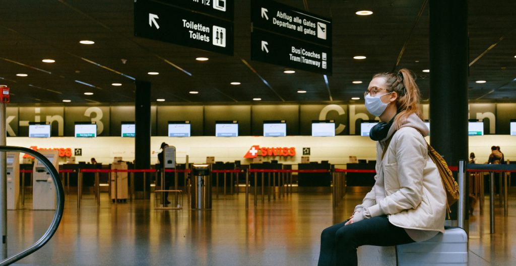 Lady at airport with luggage