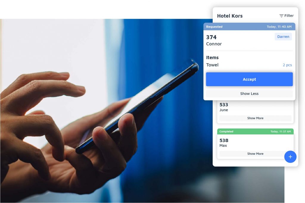 Task Manager for Hotels - Staff Accepts Task Directly on Mobile Phone