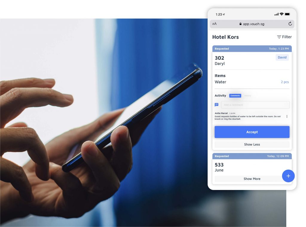 Hotel Staff Accepts Task on Vouch Task Manager While On-the-go